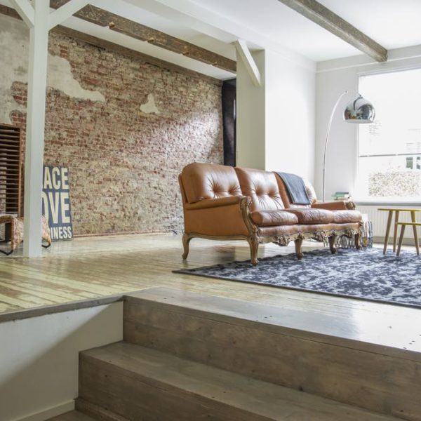 Woonkamer van een vakantiehuis in Holwerd