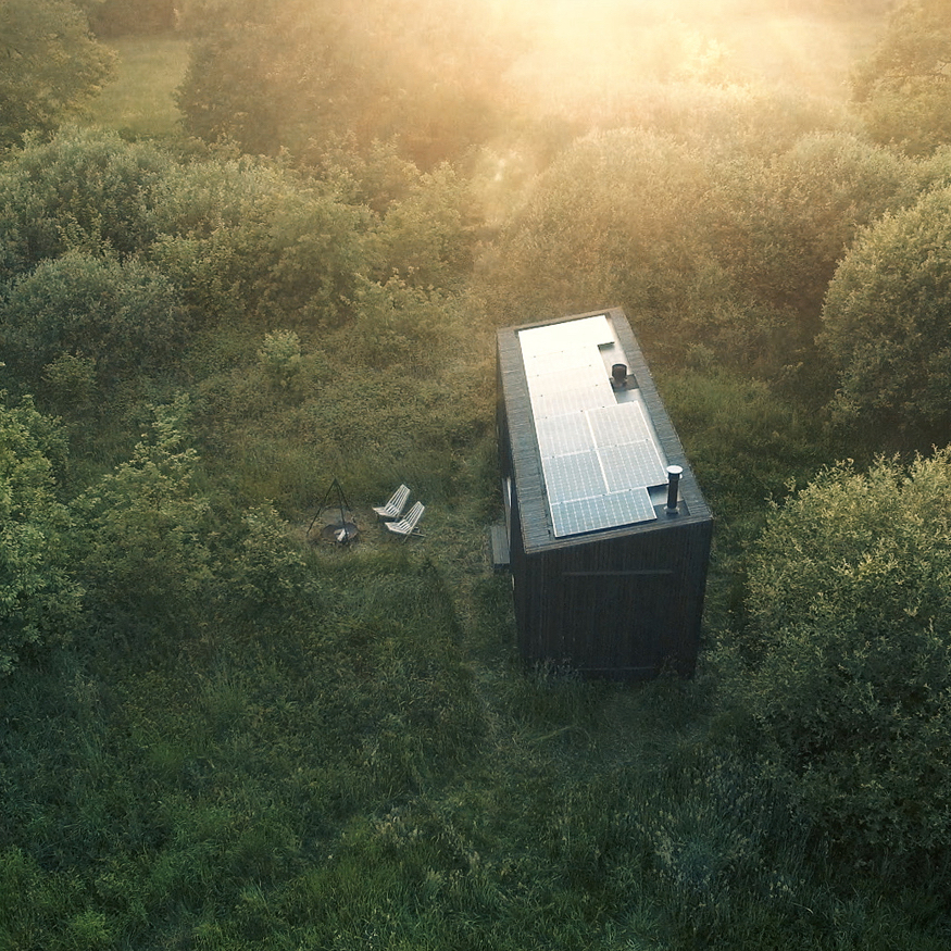 Logeren bij een duurzame cabin in het groen