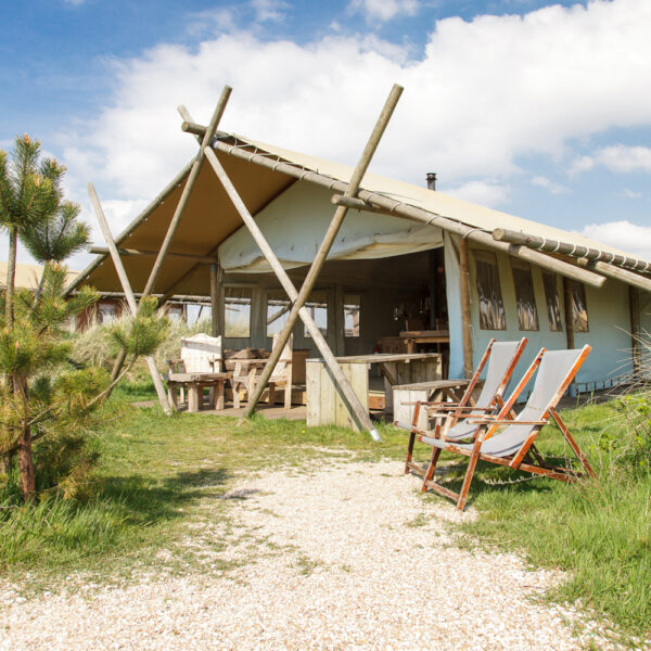 De lodges van Duynpark Het Zwanenwater liggen op loopafstand van het strand van Callantsoog.