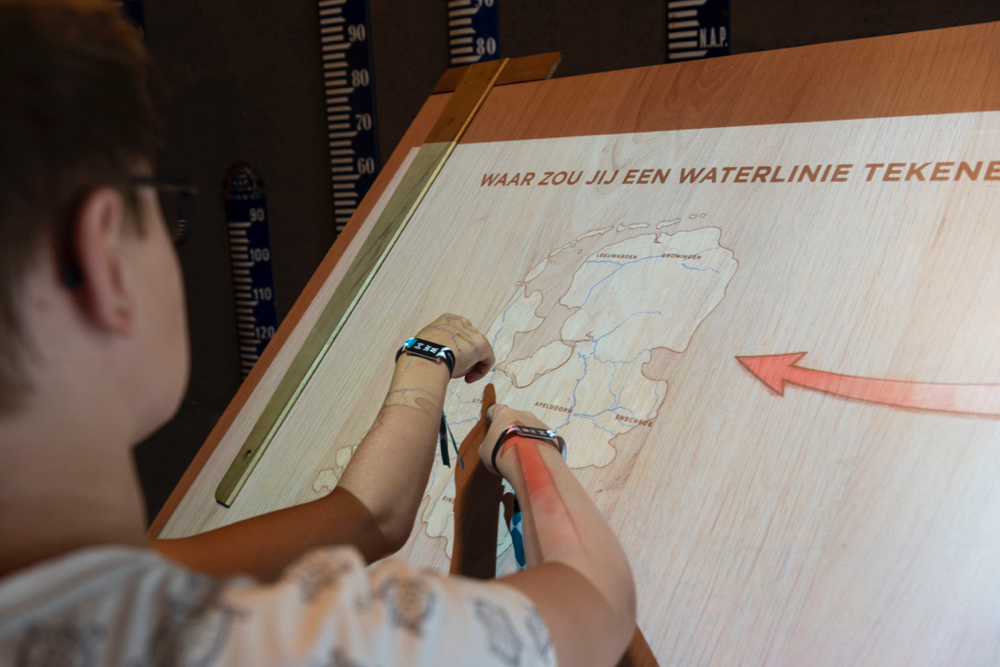 Waterliniemuseum met plattegrond van Nederland