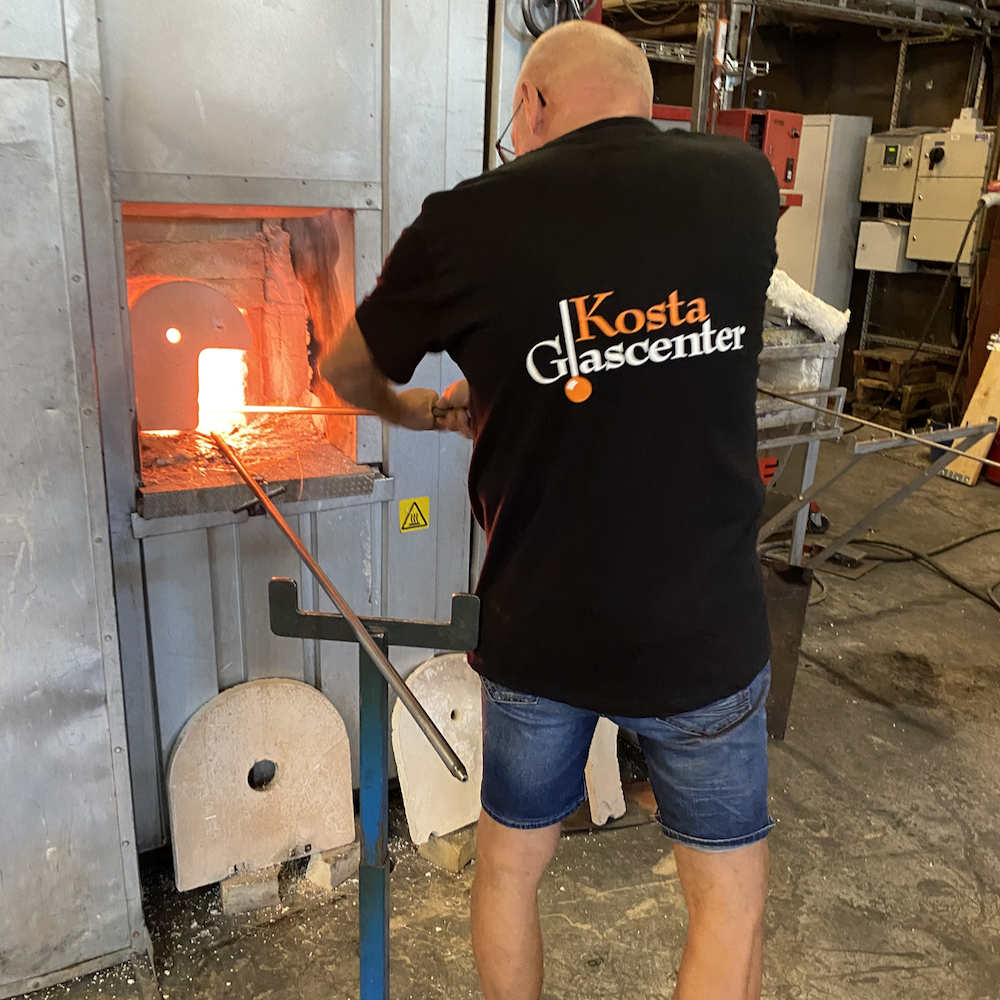 Een glasworkshop in Smaland Zweden