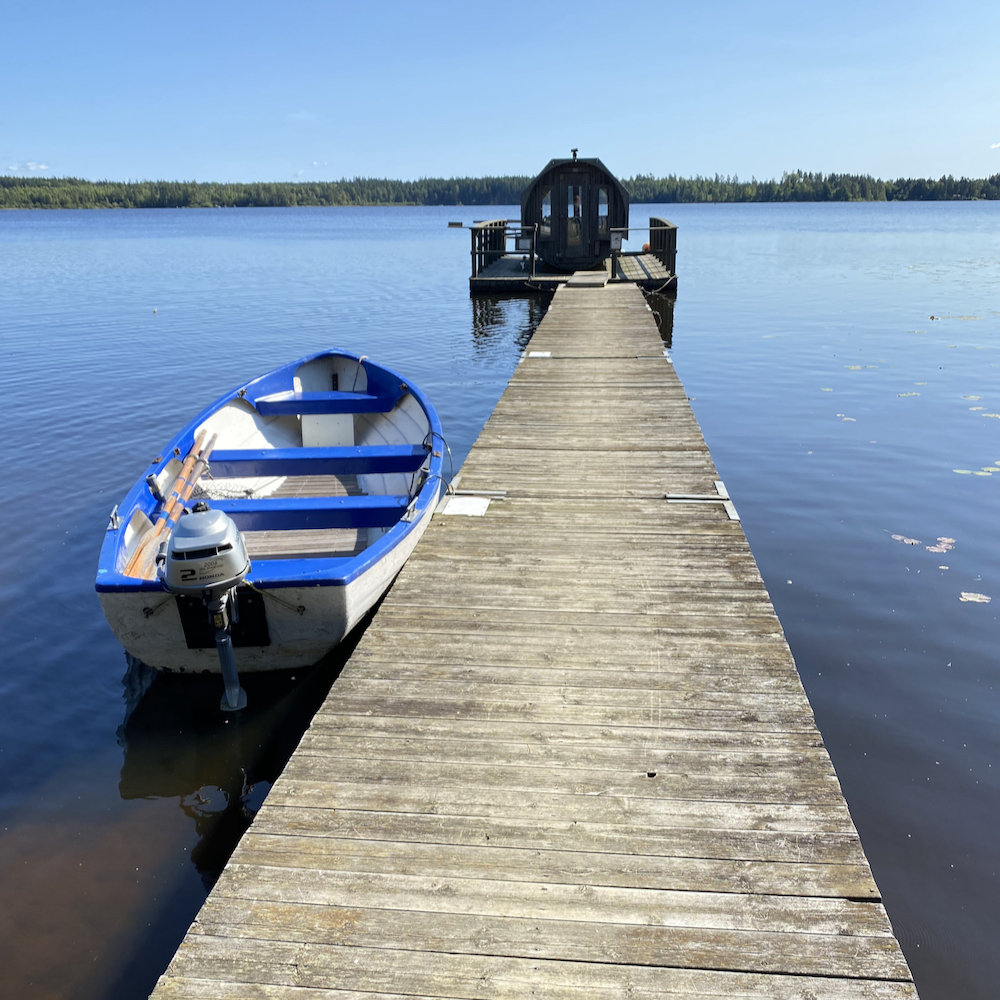Sauna drijvend op het water